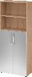 Regal 5OH, 3OH K: Nussbaum / F: Silber 80x34,6x188 cm (BxTxH) Türen unten BM 4770 Produktbild img1 S