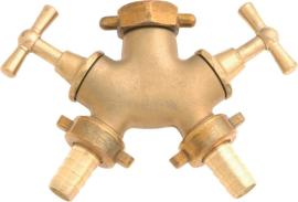 GEKA® plus-Zweiwege-Ventil, Messing Guss, mit Schlauchanschluss