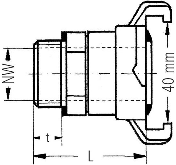 GEKA plus-Gewindestück 2000, MS, AG G3/4,SB Produktbild img2 L