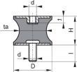 Gummi-Metall-Puffer, tailliert Produktbild img2 S