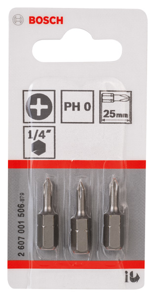 Schrauberbit Extra-Hart PH 0, 25 mm, 3er-Pack Produktbild img2 L