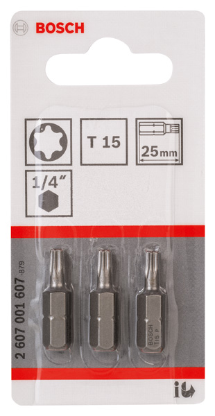 Schrauberbit Extra-Hart T15, 25 mm, 3er-Pack Produktbild img2 L