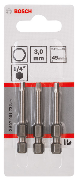 Schrauberbit Extra-Hart HEX 3, 49 mm, 3er-Pack Produktbild img2 L