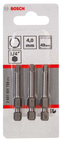 Schrauberbit Extra-Hart HEX 4, 49 mm, 3er-Pack Produktbild img2 L