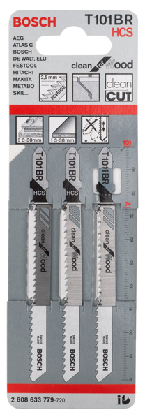 Stichsägeblatt T 101 BR Clean for Wood, 3er-Pack Produktbild img2 L