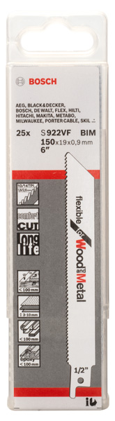 Säbelsägeblatt S 922 VF, Flexible for Wood and Metal, 25er-Pack Produktbild img2 L