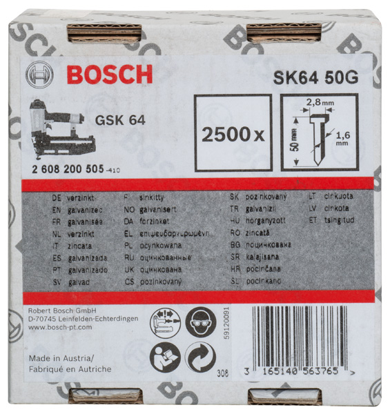 Senkkopf-Stift SK64 50G, 1,6 mm, 50 mm, verzinkt, 2500er-Pack Produktbild img2 L