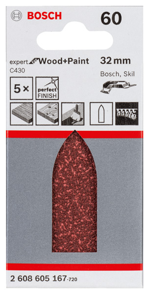 Schleifblatt C430, 32 mm, 60, ungelocht, 5er-Pack Produktbild img2 L