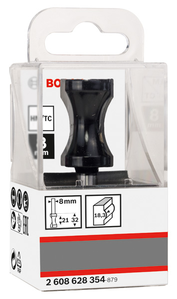 Flachstabfräser, 8&nbsp;mm, R1 18,3&nbsp;mm, D 20,6&nbsp;mm, L 32&nbsp;mm, G 63,5&nbsp;mm Produktbild img2 L