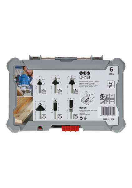 6-teiliges Rand- und Kantenfräser-Set, 1/4-Zoll Schaft Produktbild img2 L