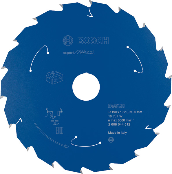 Akku-Kreissägeblatt Expert for Wood, 190&nbsp;x&nbsp;1,5/1&nbsp;x&nbsp;30, 18&nbsp;Zähne Produktbild img1 L
