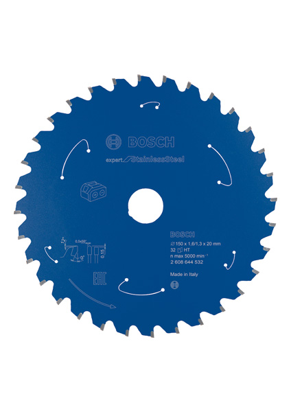 Akku-Kreissägeblatt Expert for Stainless Steel, 150&nbsp;x&nbsp;1,6/1,3&nbsp;x&nbsp;20, 32&nbsp;Zähne Produktbild img1 L
