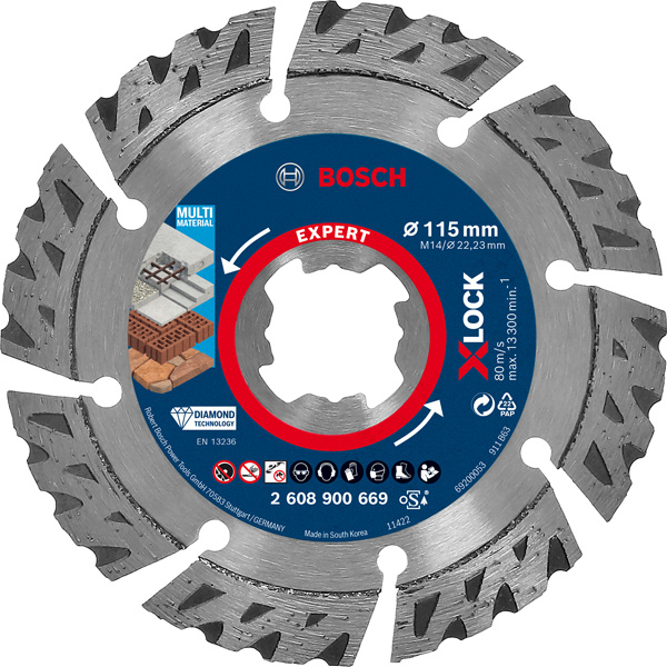 EXPERT MultiMaterial X-LOCK Diamanttrennscheiben, 115 x 22,23 x 2,4 x 12&nbsp;mm Produktbild img1 L