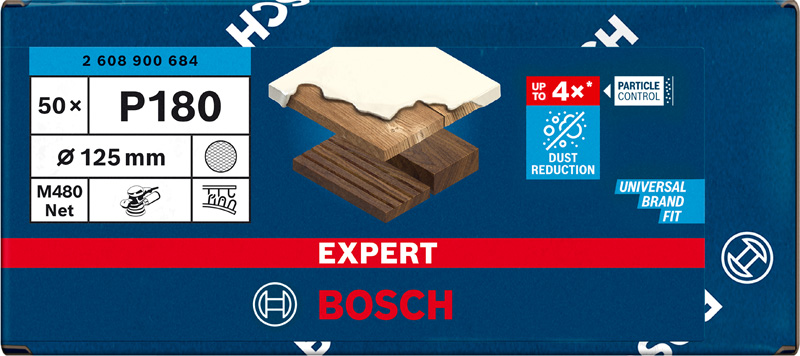 EXPERT M480 Schleifnetz für Exzenterschleifer, 125&nbsp;mm, K 180, 50&nbsp;Stück Produktbild img2 L