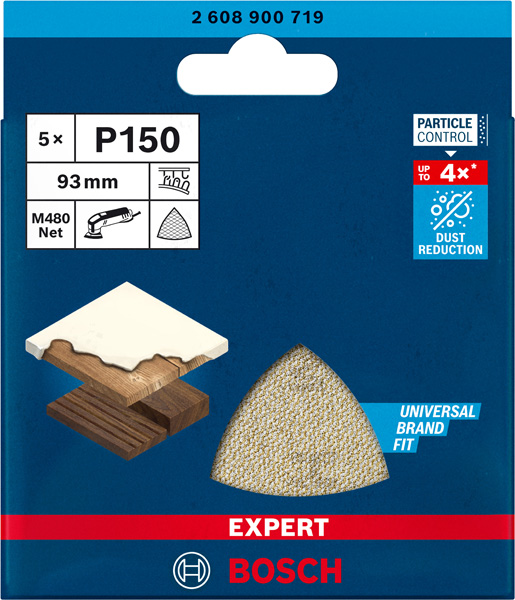 EXPERT M480 Schleifnetz für Deltaschleifer, 93&nbsp;mm, K 150, 5-tlg. Produktbild img2 L