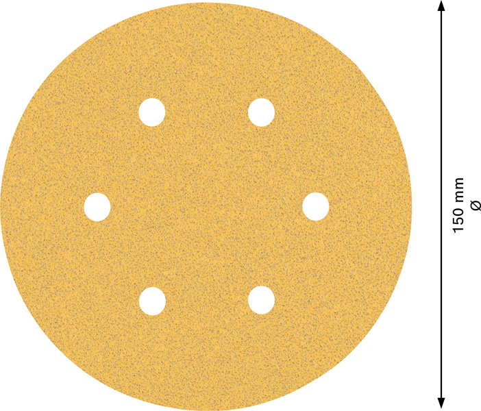 EXPERT C470 Schleifpapier mit 6&nbsp;Löchern für Exzenterschl., 150&nbsp;mm, K 80, 5-tlg. Produktbild img3 L