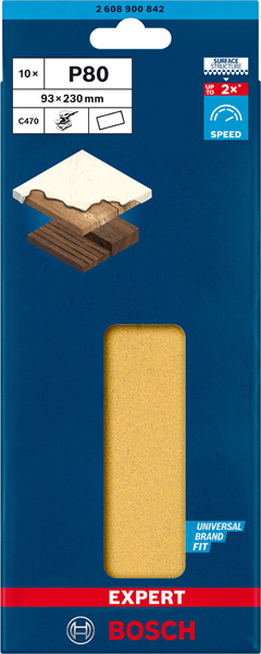 EXPERT C470 Schleifpap., o. Löcher für Schwingschl., 93 x 230&nbsp;mm, K 80, 10 Stk. Produktbild img2 L