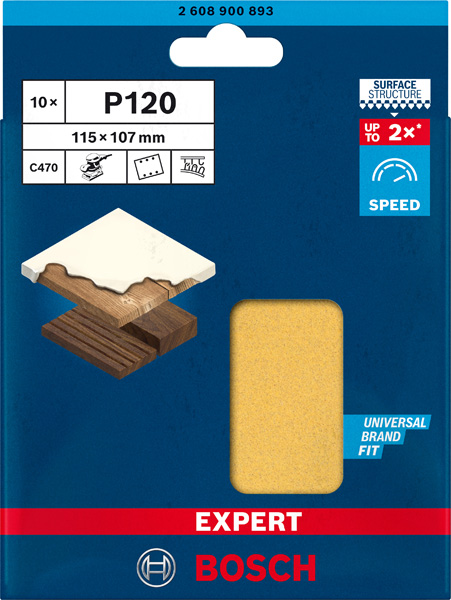 EXPERT C470 Schleifpap., 6 Löcher für Schw.schl., 115 x 107&nbsp;mm, K 120, 10er-Pack Produktbild img2 L