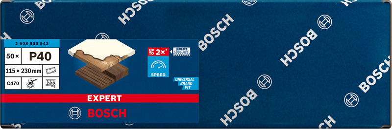 EXPERT C470 Schleifpap., 14 Löcher für Schw.schl., 115 x 230&nbsp;mm, K 40, 50-tlg. Produktbild img2 L