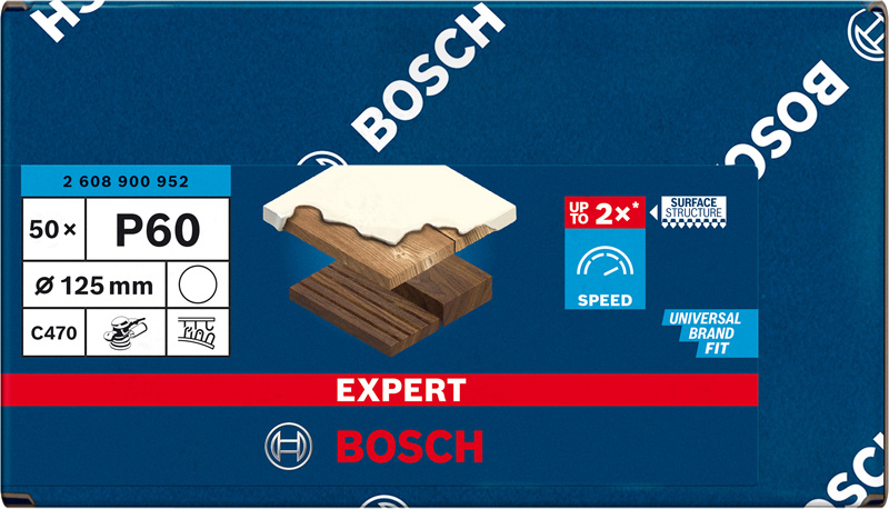 EXPERT C470 Schleifpap. o. Löcher f. Winkelschl. u. Bohr., 125&nbsp;mm, G 60, 50-tlg. Produktbild img2 L