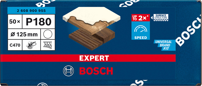 EXPERT C470 Schleifpap. o. Löch. f. Winkelschl. u. Bohr., 125&nbsp;mm, G 180, 50-tlg. Produktbild img2 L