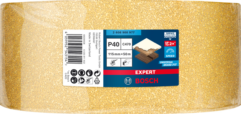 EXPERT C470 Schleifpapierrolle zum Handschleifen, 115&nbsp;mm x 50&nbsp;m, K 40 Produktbild img2 L