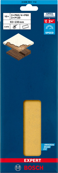 EXPERT C470 Schleifpapier-Set für Schwingschleifer, 93 x 230&nbsp;mm, 10-tlg. Produktbild img2 L