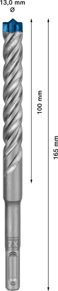 EXPERT SDS plus-7X Hammerbohrer, 13 x 100 x 165 mm Produktbild img3 L