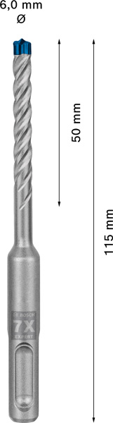 EXPERT SDS plus-7X Hammerbohrer, 6 x 50 x 115&nbsp;mm, 10er-Pack Produktbild img3 L