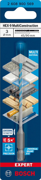 EXPERT HEX-9 MultiConstruction Bohrer, 3 x 45 x 90 mm Produktbild img3 L