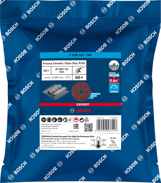 EXPERT R781 Prisma Ceramic Fiberscheibe, 100 mm, 16 mm, K 60 Produktbild img2 L