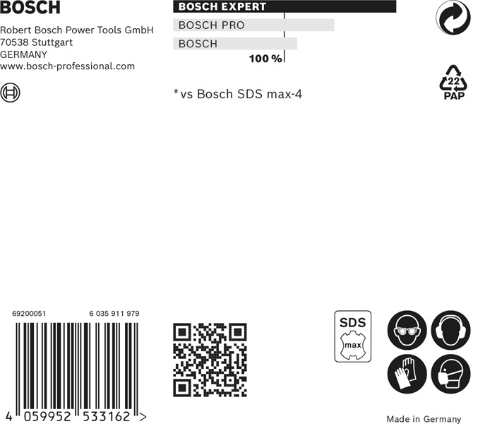 EXPERT SDS max-8X Hammerbohrer, 25 x 600 x 720 mm Produktbild img2 L