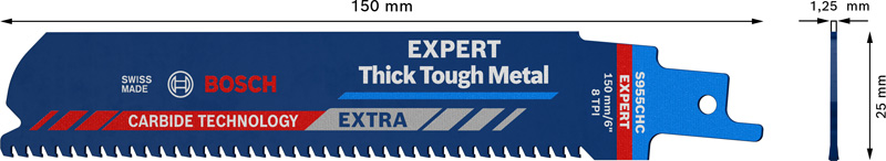 EXPERT ‘Thick Tough Metal’ S 955 CHC Säbelsägeblatt, 3 Stück Produktbild img3 L