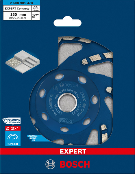 EXPERT Concrete Diamanttopfscheibe, 150 x 22,23 x 4,5 mm Produktbild img2 L