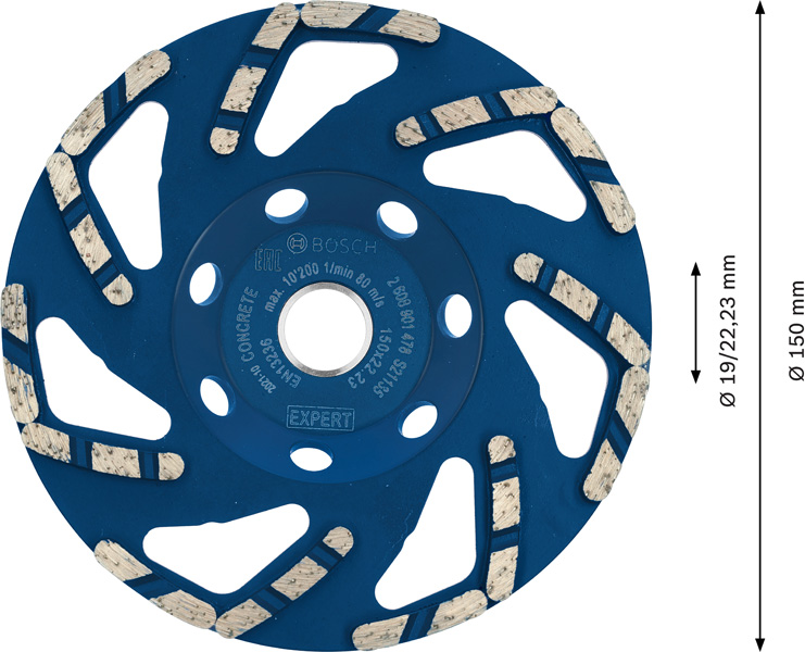 EXPERT Concrete Diamanttopfscheibe, 150 x 22,23 x 4,5 mm Produktbild img3 L