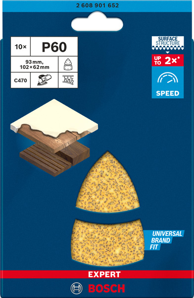EXPERT C470 Schleifpapier, 102 x 62/93 mm, K 60, 10 Stück Produktbild img2 L