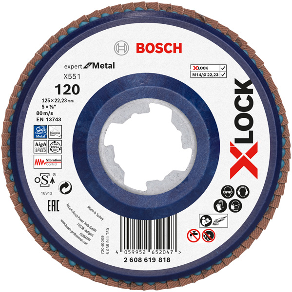 X-LOCK-Fächerschleifscheibe X551, Expert for Metal, K: 120, 125 mm Produktbild img1 L