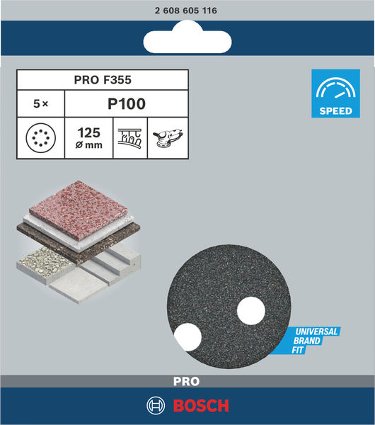 PRO F355 Schleifblatt, 125&nbsp;mm, G100 Produktbild img2 L