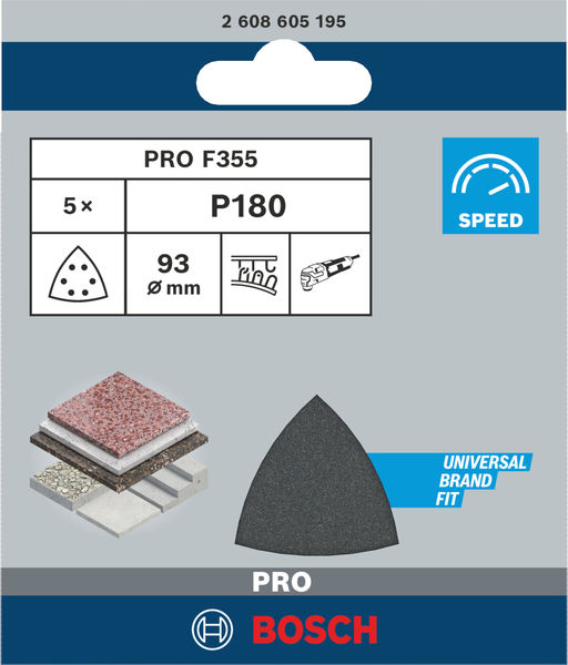 PRO F355 Schleifblatt, 93&nbsp;mm, G180 Produktbild img2 L
