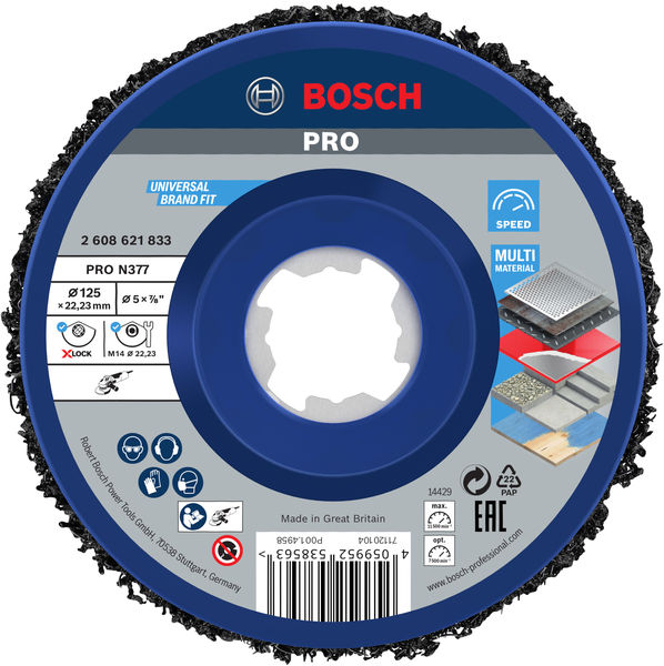 PRO N377 Multi Material Reinigungsscheibe, 125 mm, 22,23 mm Produktbild img1 L