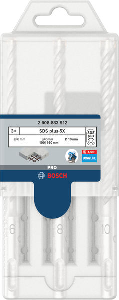 PRO SDS plus-5X Hammerbohrer-Set, 6/8/10&nbsp;mm, 3-tlg. Produktbild img3 L