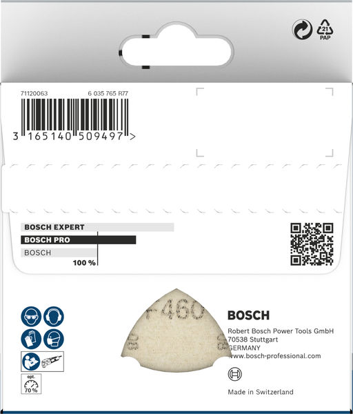 PRO F460 Schleifblatt, 93 x 93 mm, G60, G80, G120, G180, G240, 5-tlg. Produktbild img3 L