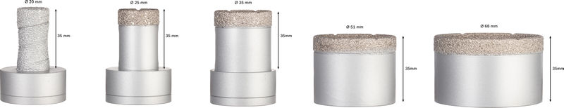 PRO Ceramic dry X-Lock Bohrkronen-Set, 68x33, 51x33, 35x33, 25x33, 20 mm, 5-tlg. Produktbild img4 L