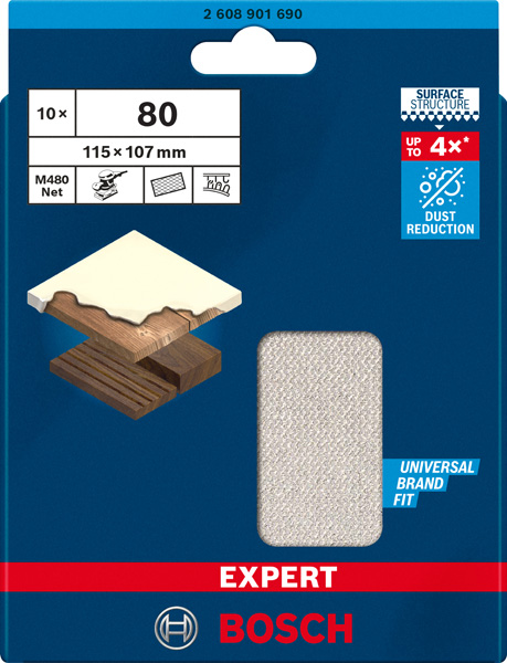 EXPERT M480 Schleifnetz, 115 x 107&nbsp;mm, K 80, 10 Stück Produktbild img2 L