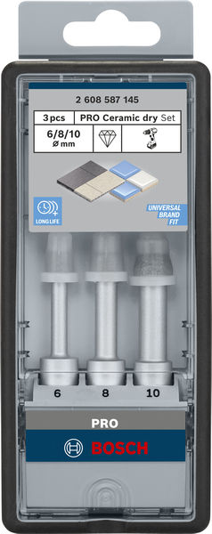 PRO Ceramic dry Bohrer-Set, 6 x 33, 8 x 33, 10 x 33&nbsp;mm, 3-tlg. Produktbild img3 L