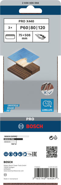 PRO X440 Schleifband, 75 x 508&nbsp;mm, G60, G80, G100, 3-tlg. Produktbild img2 L