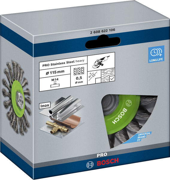 PRO Stainless Steel heavy Scheibenbürste, 115 x 0,5 mm, Gewinde Produktbild img2 L