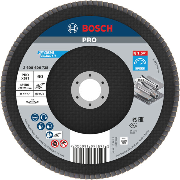 PRO X571 Fächerschleifscheibe, 180&nbsp;mm, G60 Produktbild img1 L