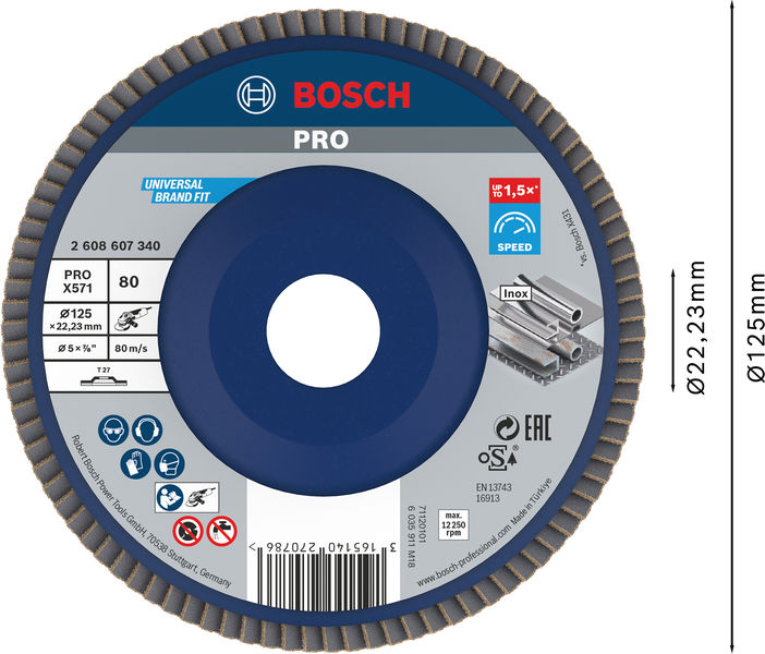 PRO X571 Fächerschleifscheibe, 125&nbsp;mm, G80 Produktbild img2 L