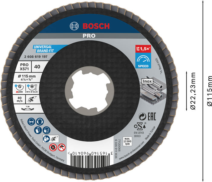 PRO X571 X-Lock Fächerschleifscheibe, 115&nbsp;mm, G40 Produktbild img2 L